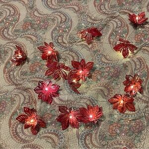 Red Poinsettia String Lights